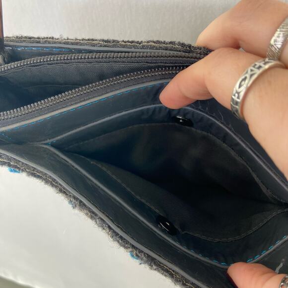 Sondra Roberts Pom Pom Crossbody Felted Purse Wristlet Textured Purse Bag - Picture 4 of 8